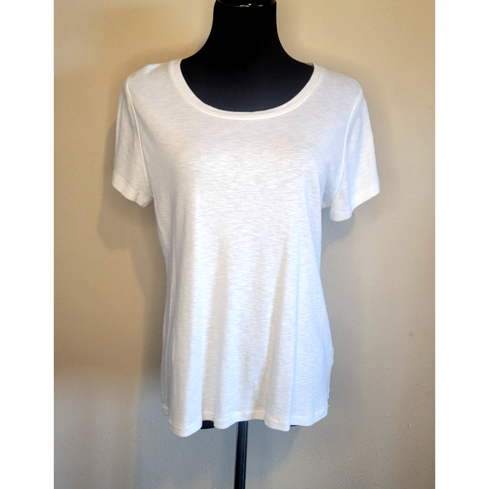 Ruff Hewn XL Petite White Cotton Blend Short Sleeve Tee Shirt Top Women’s Casual